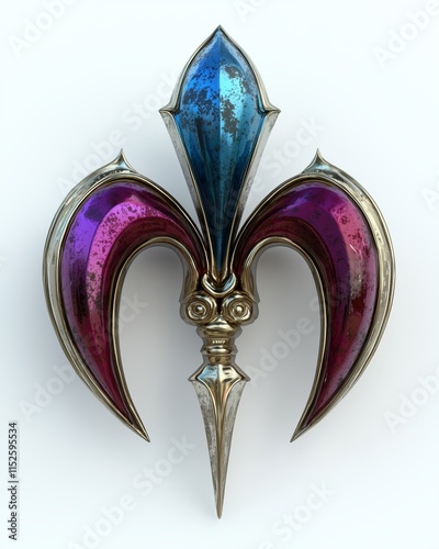 Elegant Metallic Fleur De Lis Design Render