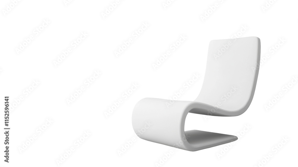 Modern white chair, transparent background Modern white chair, transparent background