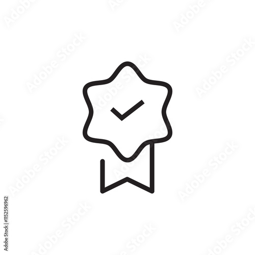 badge icon outline editable stroke vector eps illustration