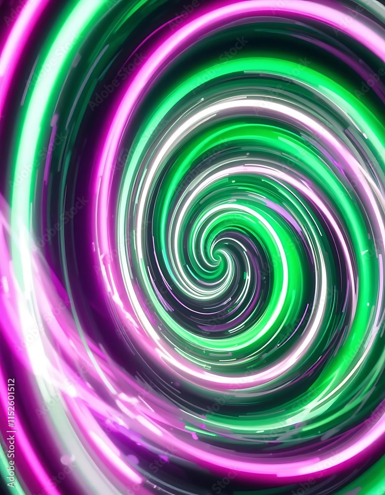Abstract swirling neon light patterns in vibrant green and pink hues Abstract swirling neon light patterns in vibrant green and pink hues