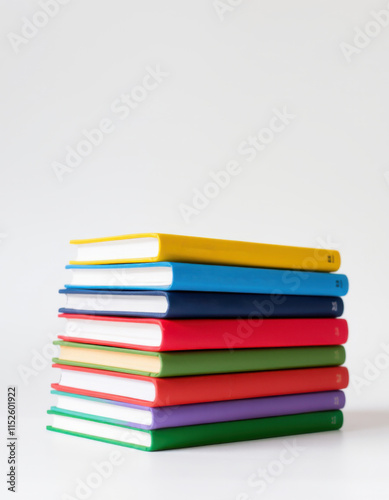 Wallpaper Mural Stack of Colorful Books on White Torontodigital.ca