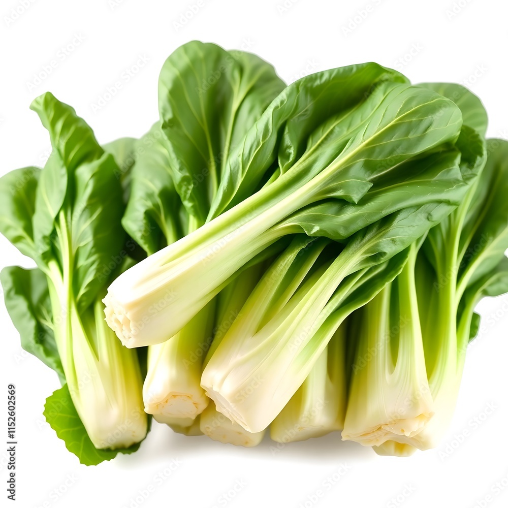 Fresh green Pak Choi or Bok Choy bunches on white background, ideal for healthy cooking and Asian cuisine imagery. Fresh green Pak Choi or Bok Choy bunches on white background, ideal for healthy cooking and Asian cuisine imagery.