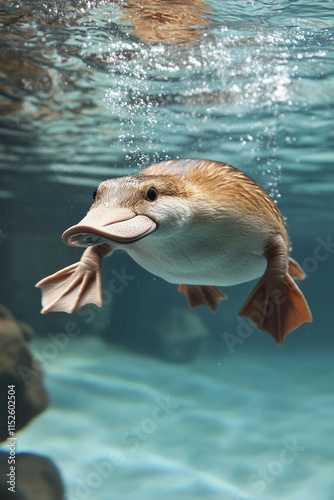 platypus swimming photo