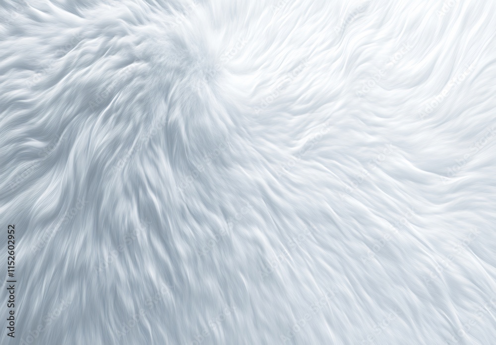 Fototapeta premium Abstract Light Gray Fur Texture Background Swirling Soft Fluffy White Hair Waves Pattern Design