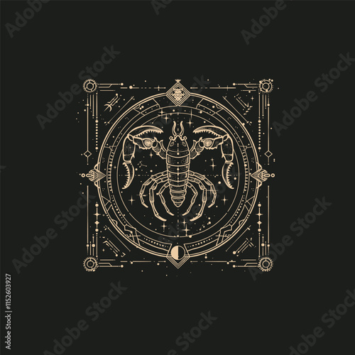 Scorpio zodiac sign design logo template