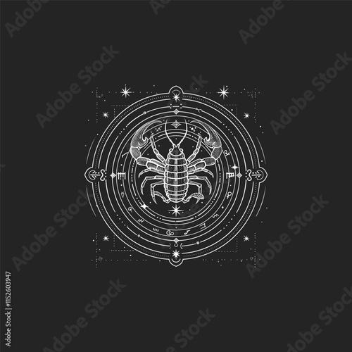 Scorpio zodiac sign design logo template