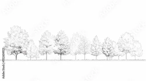 Obraz architectural drawings minimal forest