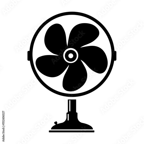 Rack Fan Icon Appliance Black Silhouette Illustration Icon