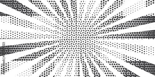 Dotted gradient halftone line background. Horizontal seamless dots pattern in pop art style