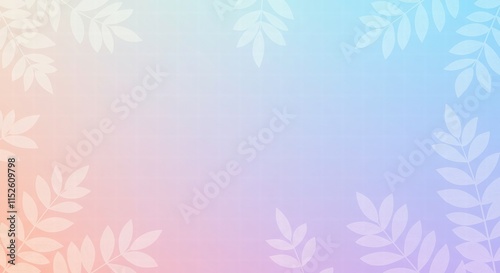 Wallpaper Mural Pastel Dream: A delicate and dreamy background with a soft pastel gradient and subtle leaf patterns.  A perfect canvas for your creative projects or presentations.  Torontodigital.ca