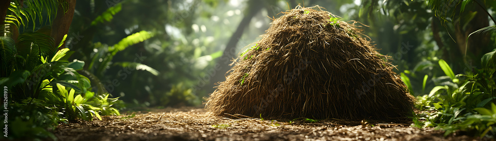 Haystack in Lush Tropical Forest Realistic Image Haystack in Lush Tropical Forest Realistic Image
