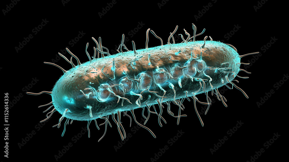 Highresolution image of bacterial cell anatomy, clear and detailed. Archaea. Illustration Highresolution image of bacterial cell anatomy, clear and detailed. Archaea. Illustration