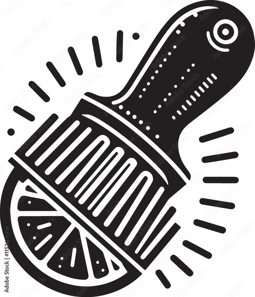 Zester Silhouette line art vector illustration on white background Zester Silhouette line art vector illustration on white background