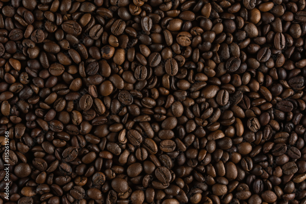 Close-up of roasted coffee beans texture Close-up of roasted coffee beans texture