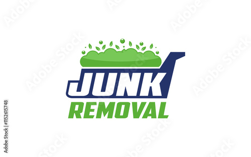 Illustration vector graphic of junk removal solution services logo design template