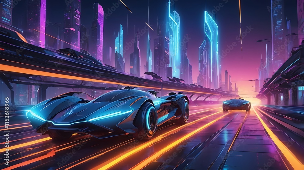 Fototapeta premium The Neon Speedway