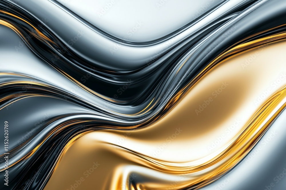 Obraz premium A gold and silver wave pattern