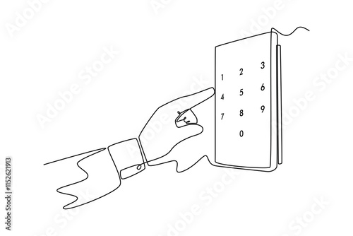 Smart home technology concept. Single line draw design vector graphic illustration.