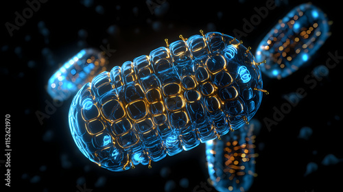 3d rendering lipid monolayer type cell photo