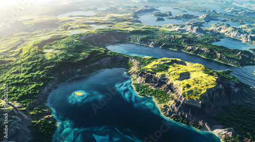 Archaean earth. illustration of the earth as it may have been in the archaean eon to billion years ago) in its early history. 3d render. eon. illustration. Archaea. Illustration photo