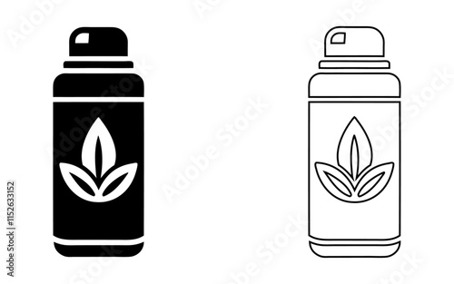 Blank black and white deodorant stick container vector icon illustration symbol