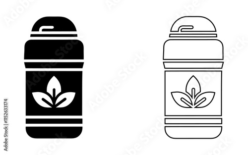 Blank black and white deodorant stick container vector icon illustration symbol