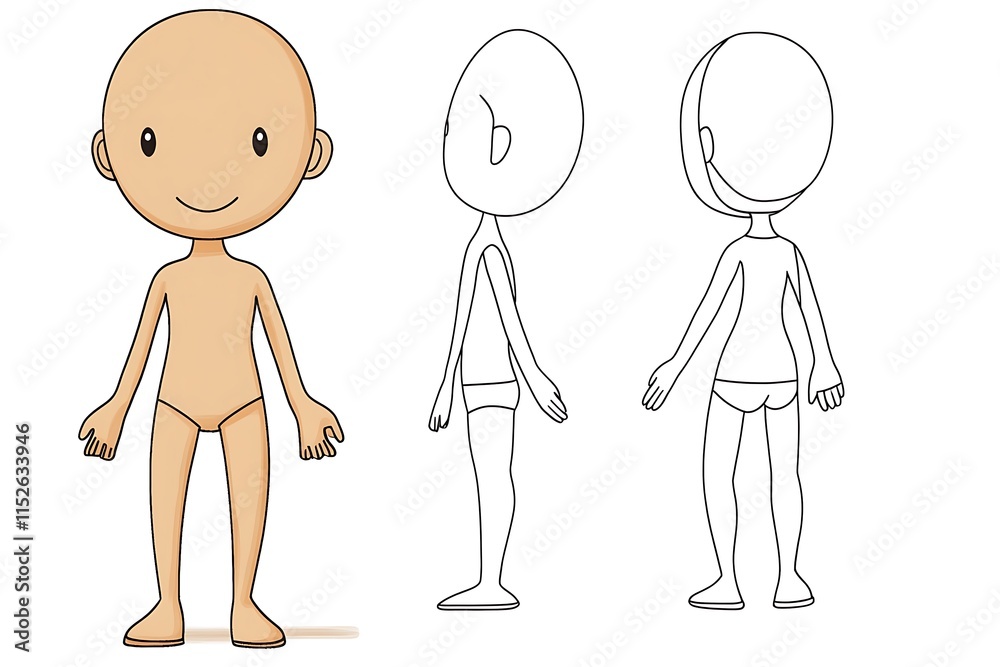 Simple Child-Friendly Minimalist Figure Outline Simple Child-Friendly Minimalist Figure Outline