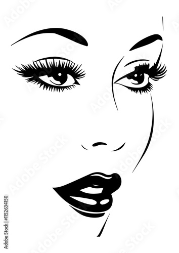 Elegant Line Art of a Woman Profile 