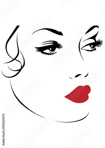 Elegant Line Art of a Woman Profile 
