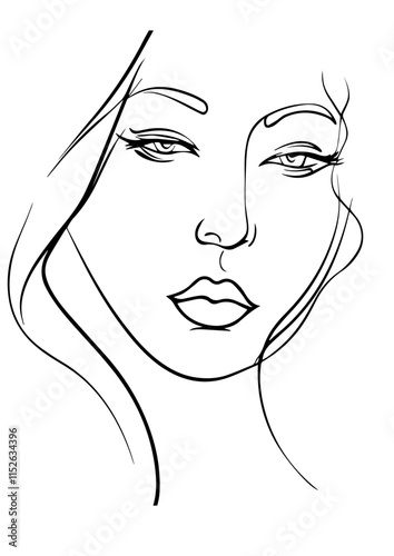 Elegant Line Art of a Woman Profile 