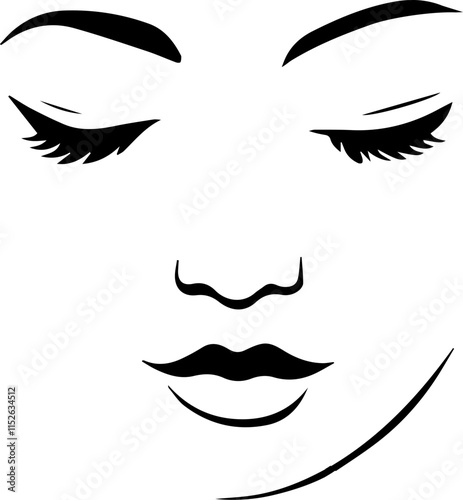 Elegant Line Art of a Woman Profile 