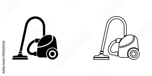 Hoover vacuum cleaner machine black and white style vector graphic design