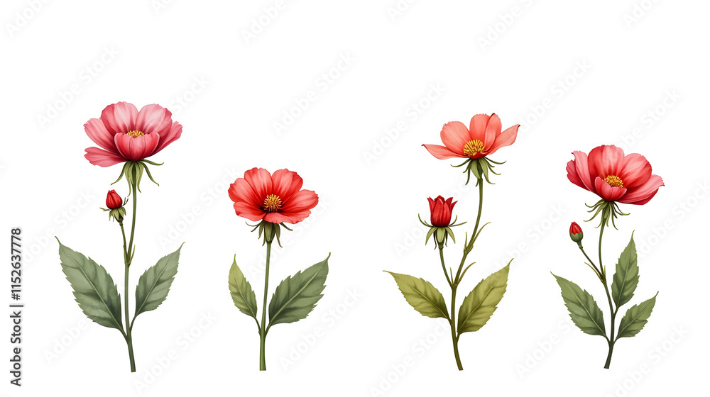 Elegant blossoms in vibrant hues against a stark black background. A captivating display of nature's artistry., cut out Elegant blossoms in vibrant hues against a stark black background. A captivating display of nature's artistry., cut out