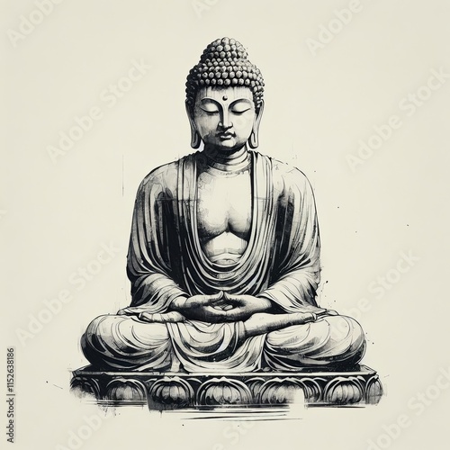 Happy Vesak Day, Buddha Purnima wishes greetings with buddha and lotus illustration. Can be used for poster, banner, logo, background, greetings, print design. abstract vector illustration design.

