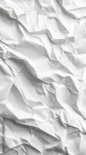 wrinkled white paper texture background with a rough, wrinkled surface photo