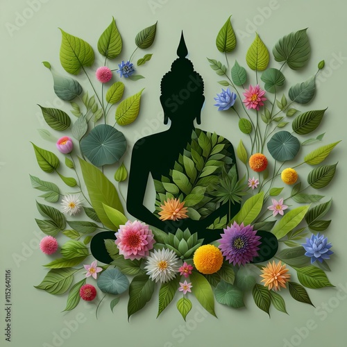 Happy Vesak Day, Buddha Purnima wishes greetings with buddha and lotus illustration. Can be used for poster, banner, logo, background, greetings, print design. abstract vector illustration design.
