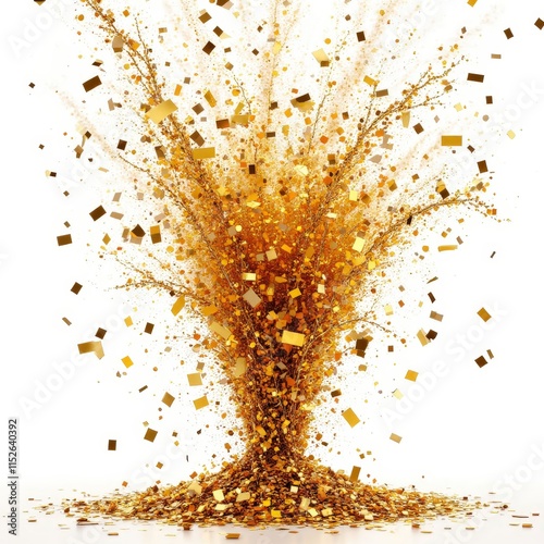 Golden Tree Bursting with Confetti photo