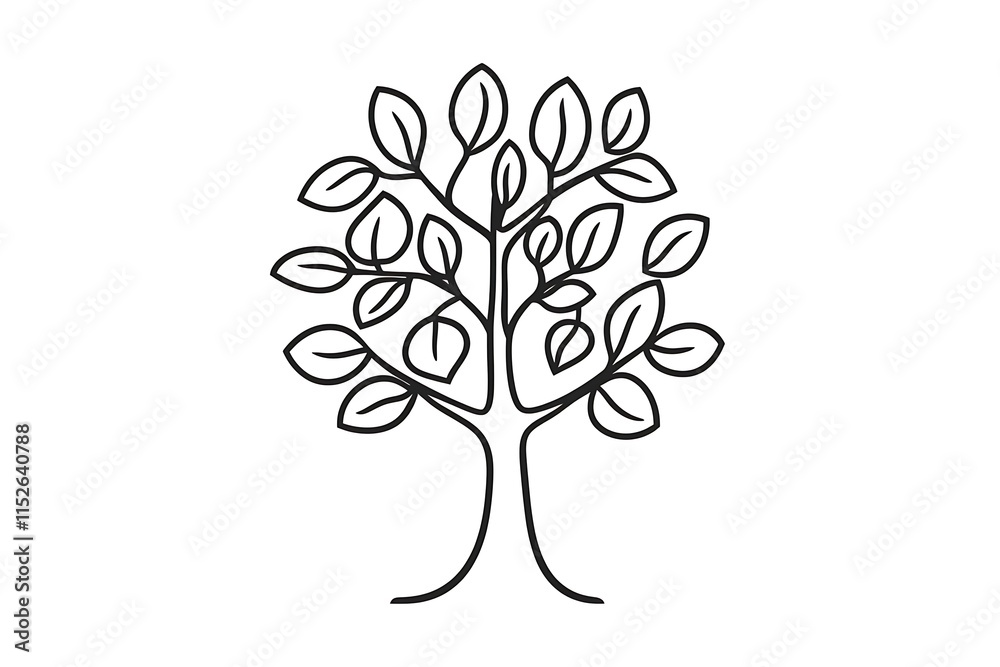 Fototapeta premium Simple and Child-Friendly Tree Illustration