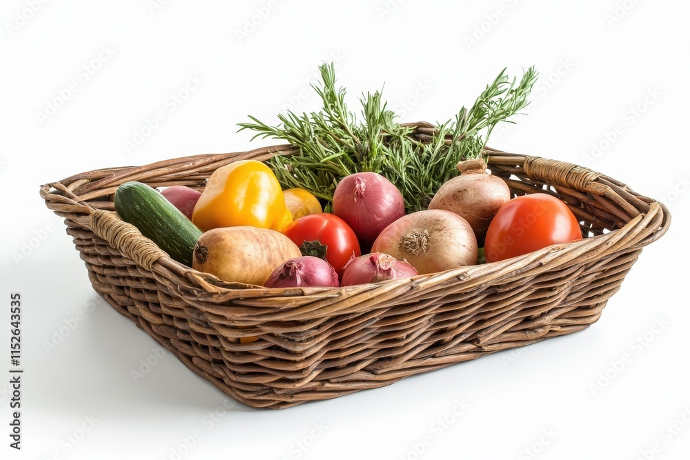 Fresh vegetables in a wicker basket. (23) Fresh vegetables in a wicker basket. (23)