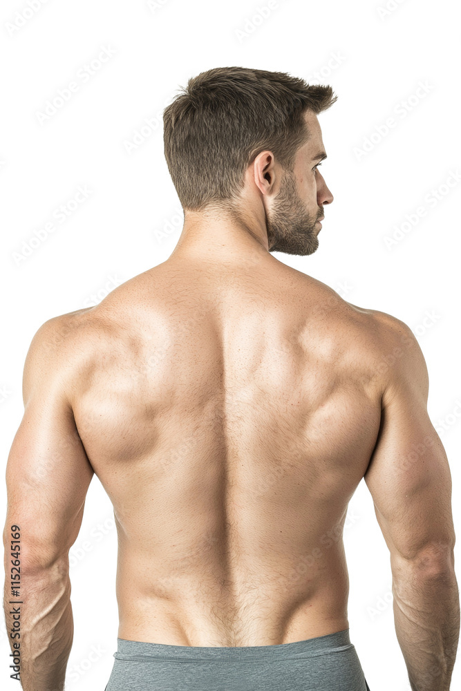 A man with a muscular back and chest A man with a muscular back and chest
