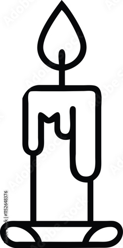 Silhouette of burning memorial ceremony church tradition. Digital white single line sketch drawing vector illustration