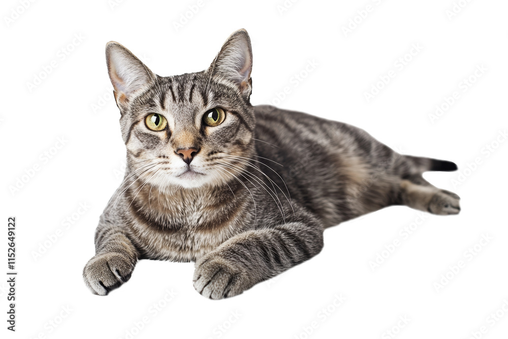 High-Quality PNG Beautiful Cat With Sweet Expression Isolated on White Background – High Resolution