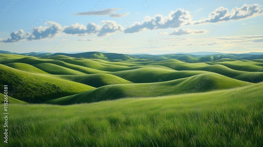 Obraz premium landscape with green grass and sky