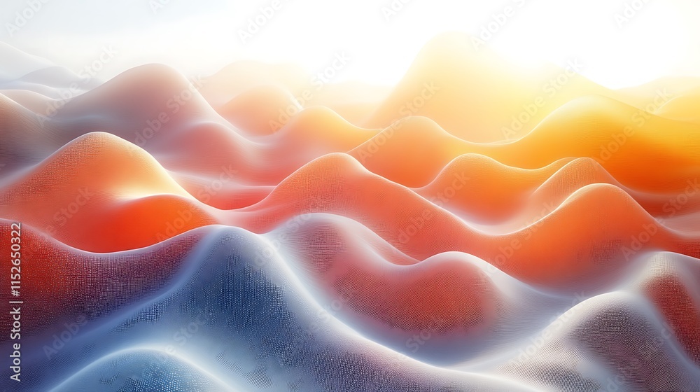 Fototapeta premium Abstract Colorful Wavy Landscape Digital Art