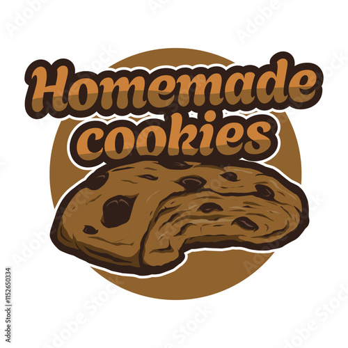 Homemade Choco chips cookies vector design