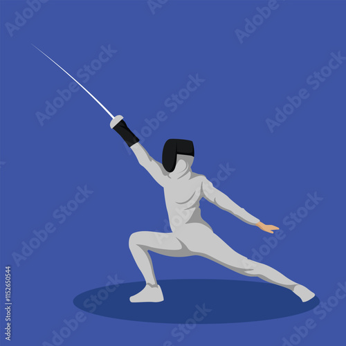 Fencing Sword Duel Sport Simple Vector