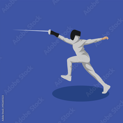 Fencing Sword Duel Sport Simple Vector