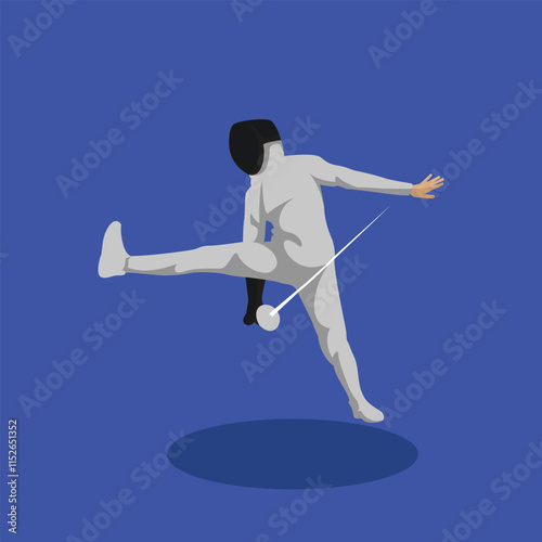 Fencing Sword Duel Sport Simple Vector