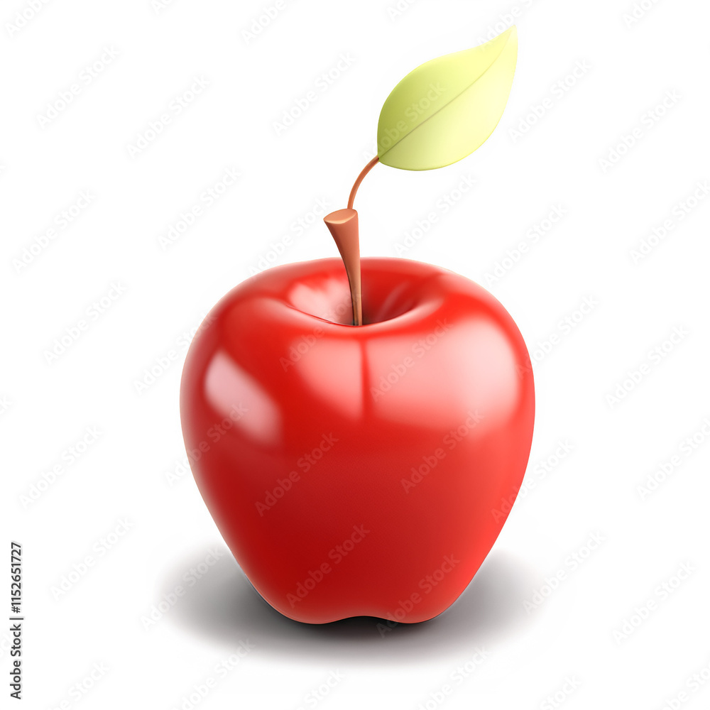 Obraz premium PNG 3D Apple illustration isolated on a white background