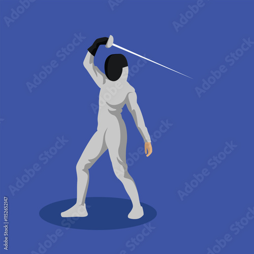 Fencing Sword Duel Sport Simple Vector